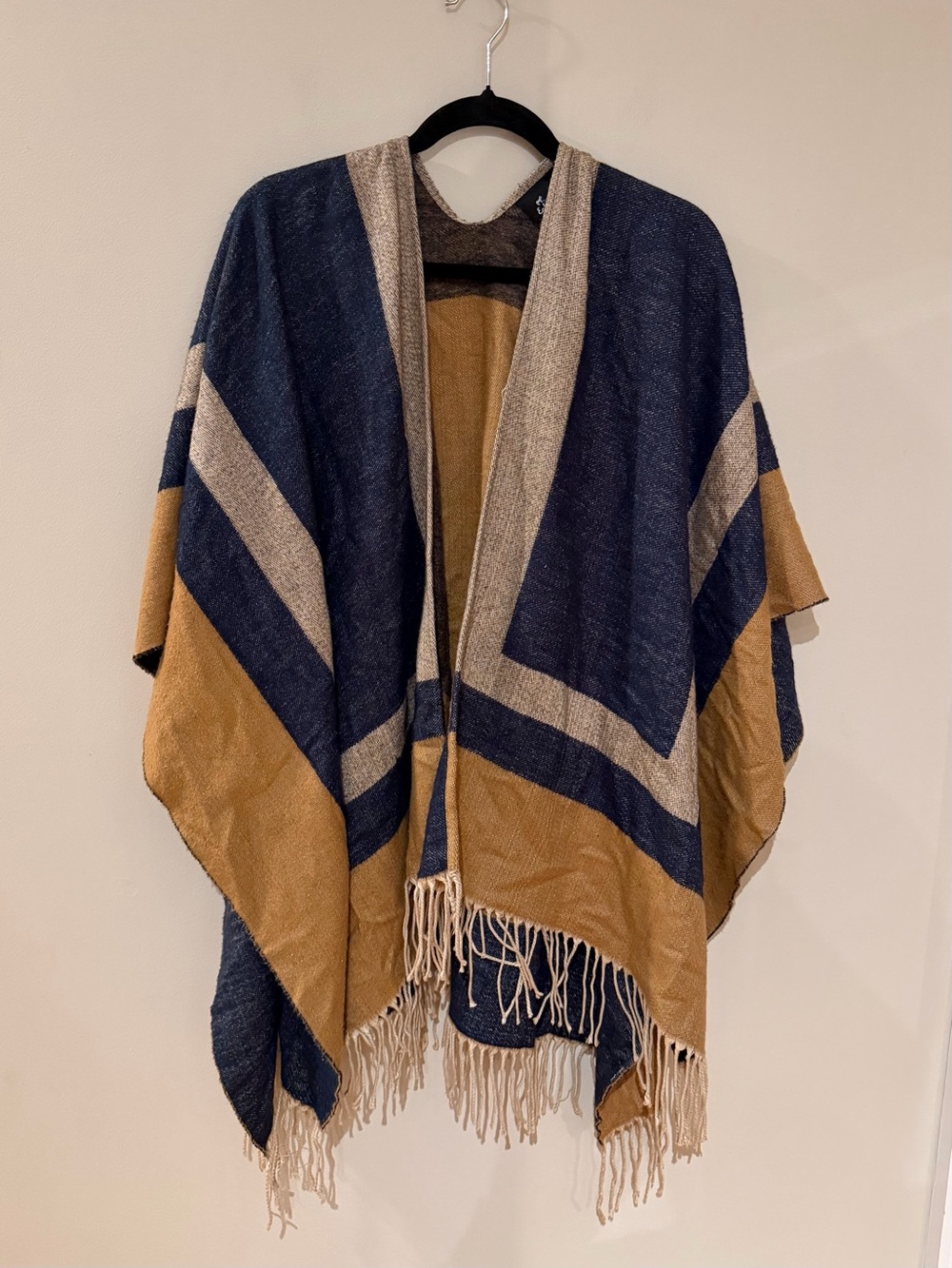 Echo Blue and Yellow Sweater Poncho